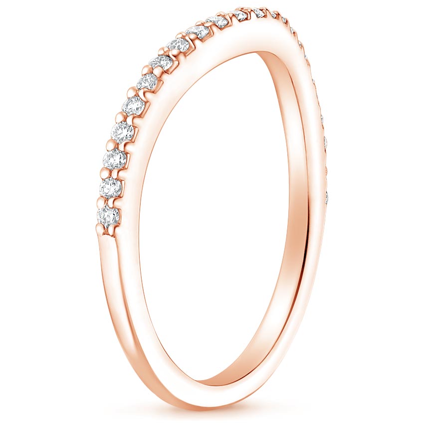 14K Rose Gold Curved Diamond Ring (1/6 ct. tw.), large side view