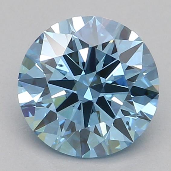 0.58 Ct. Fancy Vivid Blue Round Lab Grown Diamond