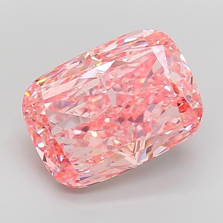 8.03 Ct. Fancy Vivid Pink Cushion Lab Grown Diamond
