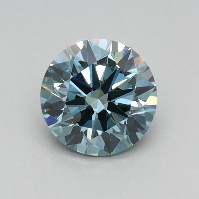 0.45 Ct. Fancy Vivid Greenish Blue Round Lab Grown Diamond