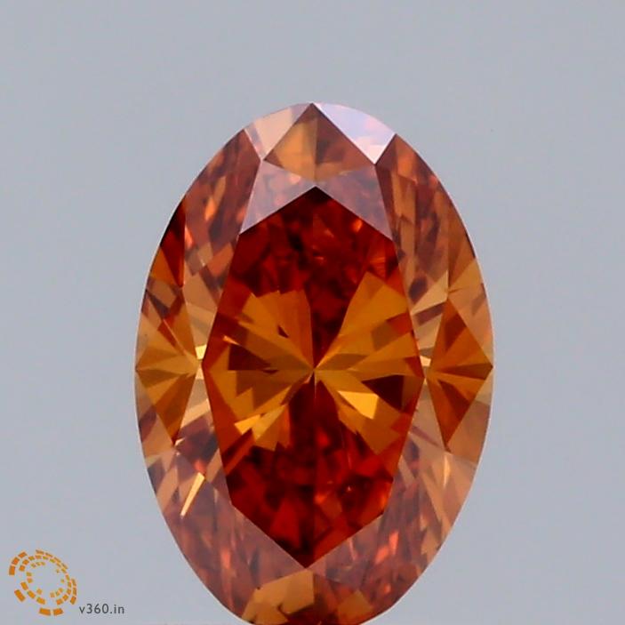 0.70 Ct. Fancy Vivid Orange Oval Lab Grown Diamond