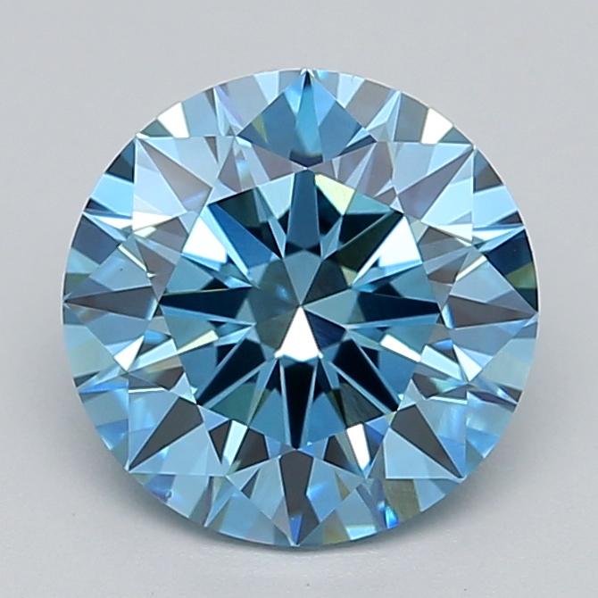 2.02 Ct. Fancy Vivid  Blue Round Lab Grown Diamond