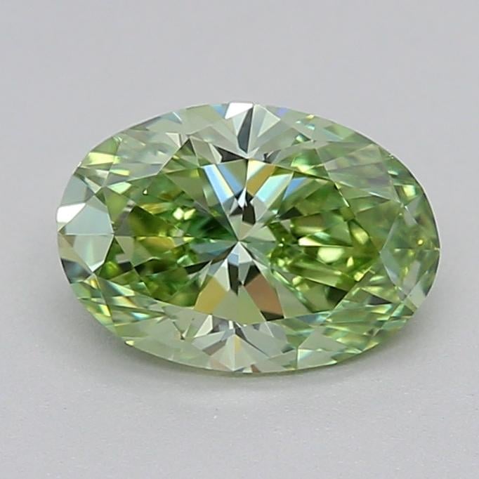 0.55 Ct. Fancy Vivid  Green Oval Lab Grown Diamond