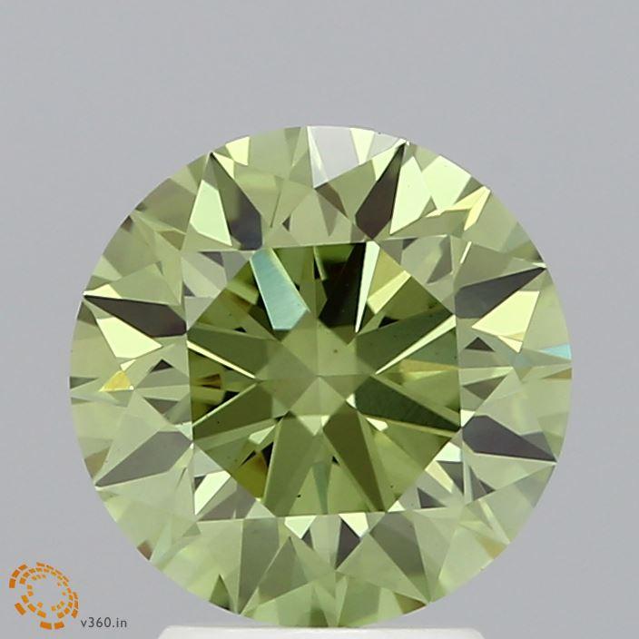 2.52 Ct. Fancy Vivid  Green Round Lab Grown Diamond
