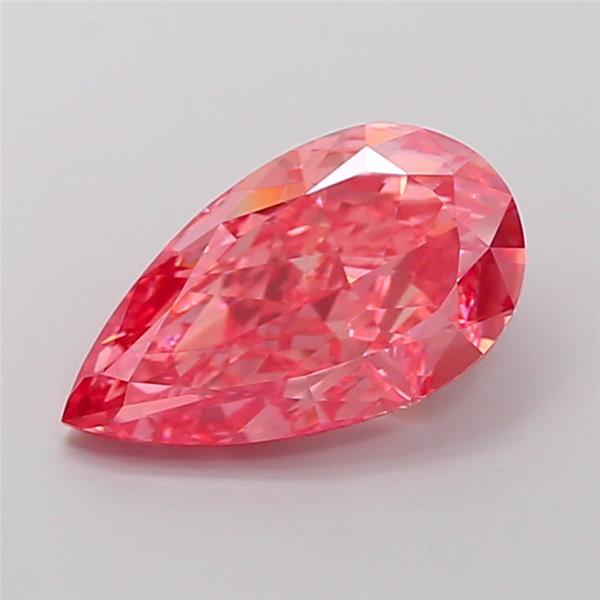 3.03 Ct. Fancy Vivid  Pink Pear Lab Grown Diamond