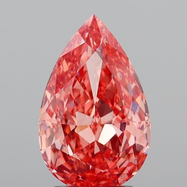 3.09 Ct. Fancy Vivid  Pink Pear Lab Grown Diamond