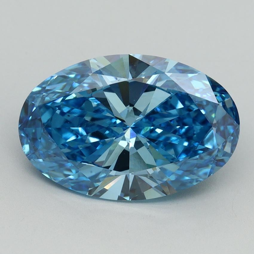 5.07 Ct. Fancy Vivid Blue Oval Lab Grown Diamond