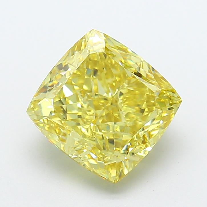 3.53 Ct. Fancy Intense  Yellow Cushion Lab Grown Diamond