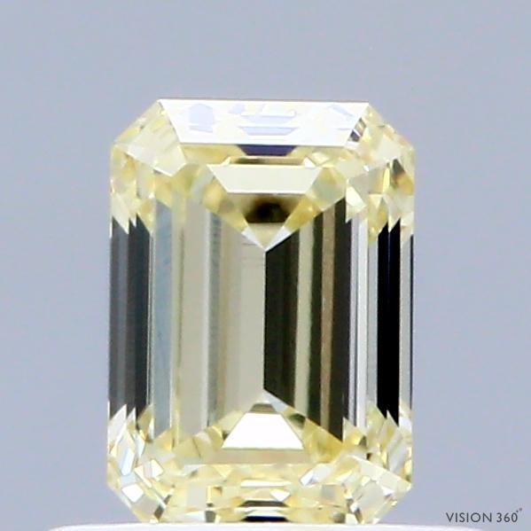 0.67 Ct. Fancy Light Yellow Emerald Lab Grown Diamond