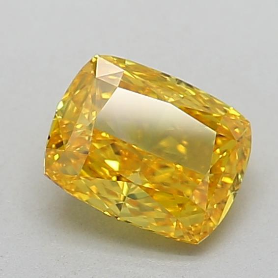 0.74 Ct. Fancy Vivid Yellow Cushion Lab Grown Diamond