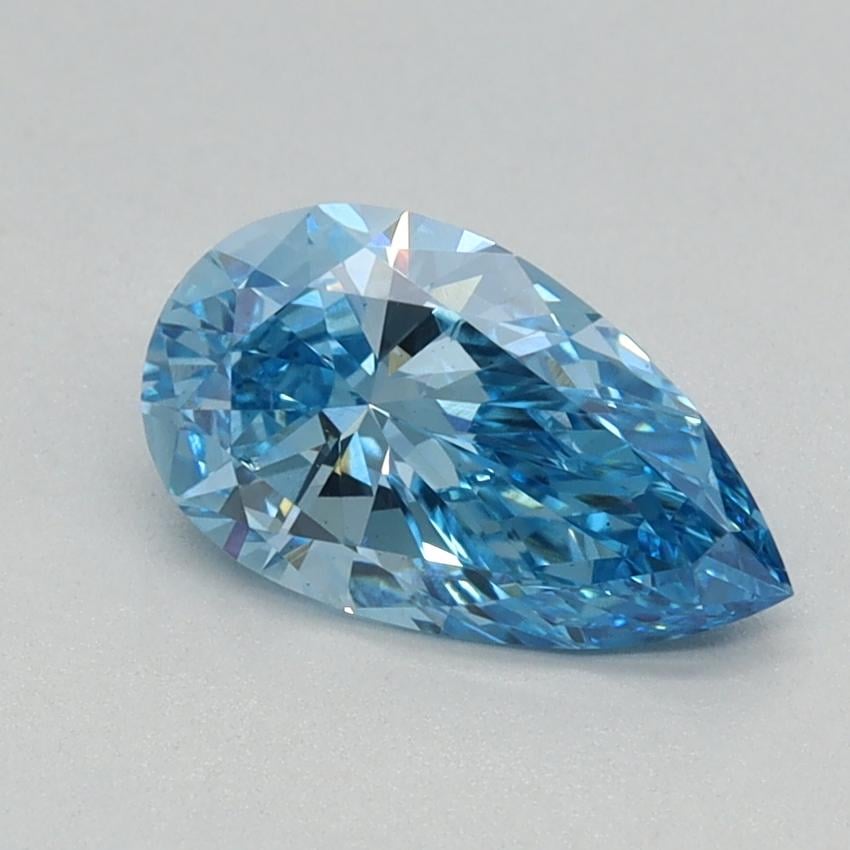 0.72 Ct. Fancy Vivid Blue Pear Lab Grown Diamond