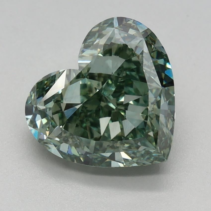 2.11 Ct. Fancy Vivid Green Heart Lab Grown Diamond