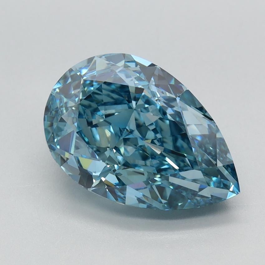 3.21 Ct. Fancy Vivid Blue Pear Lab Grown Diamond