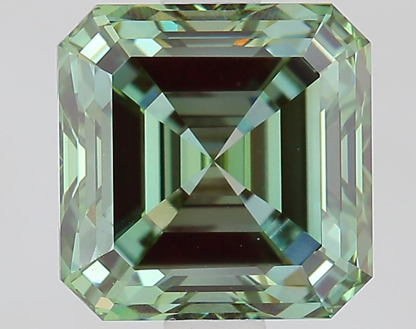 2.07 Ct. Fancy Vivid Green Asscher Lab Grown Diamond