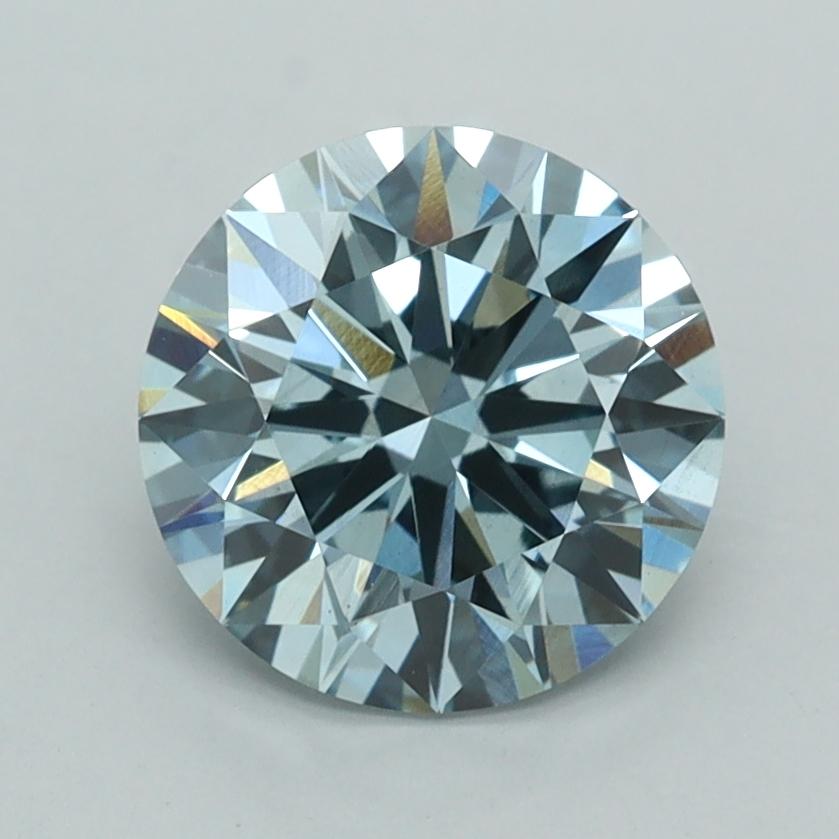 1.92 Ct. Fancy Intense Bluish Green Round Lab Grown Diamond
