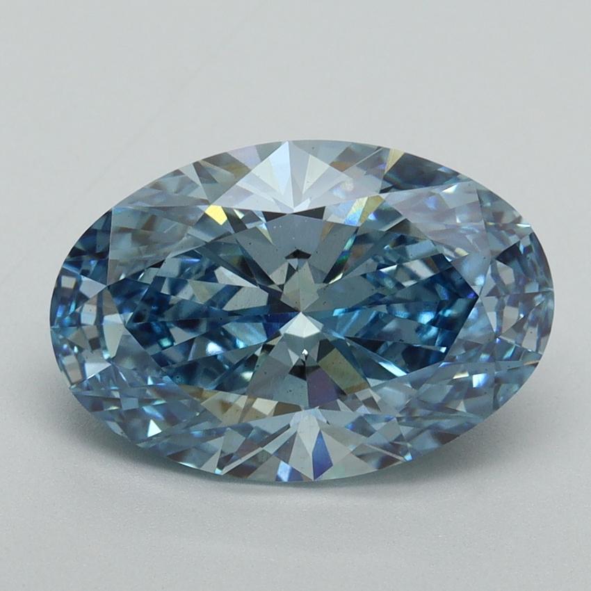 3.68 Ct. Fancy Vivid Blue Oval Lab Grown Diamond