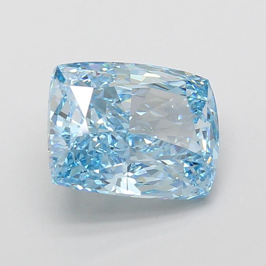 4.11 Ct. Fancy Vivid Blue Cushion Lab Grown Diamond