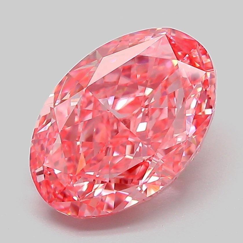 3.10 Ct. Fancy Vivid Pink Oval Lab Grown Diamond