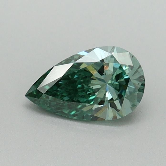 0.41 Ct. Fancy Vivid Pacific Green Pear Lab Grown Diamond