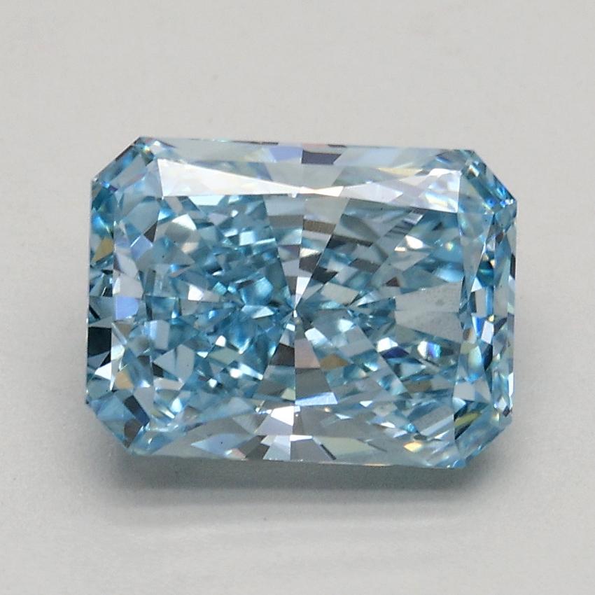 1.65 Ct. Fancy Intense Blue Radiant Lab Grown Diamond