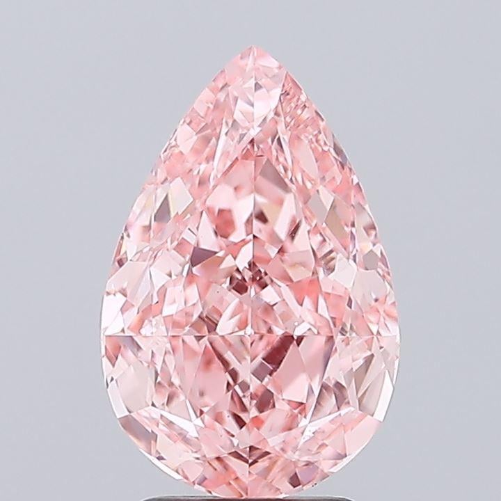 3.02 Ct. Fancy Vivid  Pink Pear Lab Grown Diamond