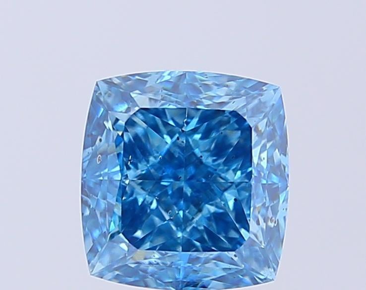 3.03 Ct. Fancy Vivid  Blue Cushion Lab Grown Diamond