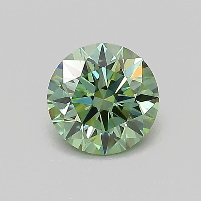 0.54 Ct. Fancy Vivid  Green Round Lab Grown Diamond