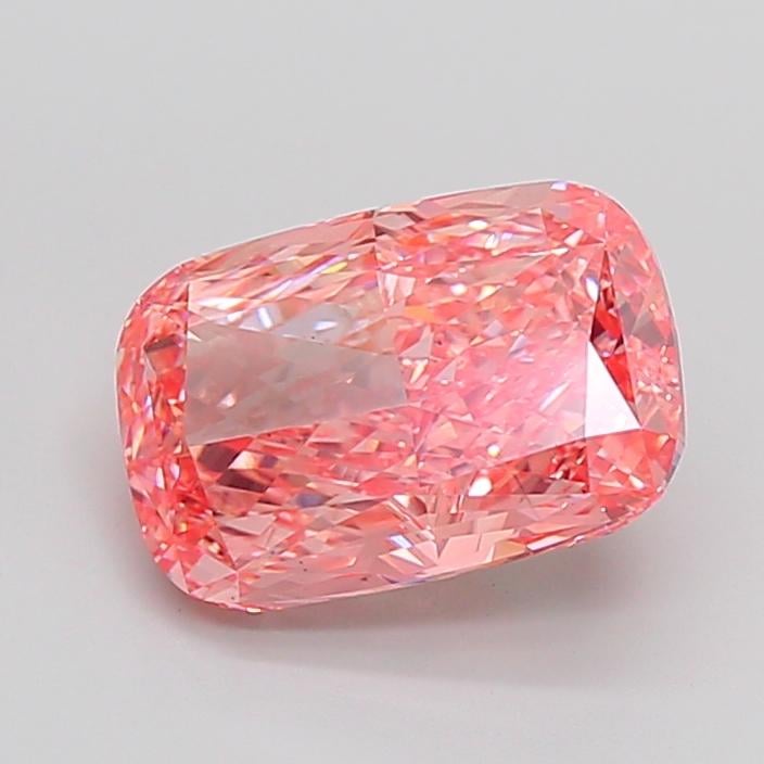 5.13 Ct. Fancy Vivid Pink Cushion Lab Grown Diamond