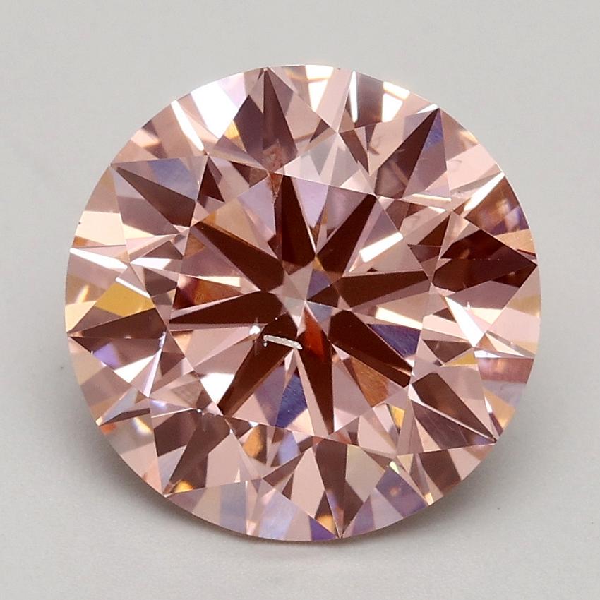 2.65 Ct. Fancy Intense Pink Round Lab Grown Diamond