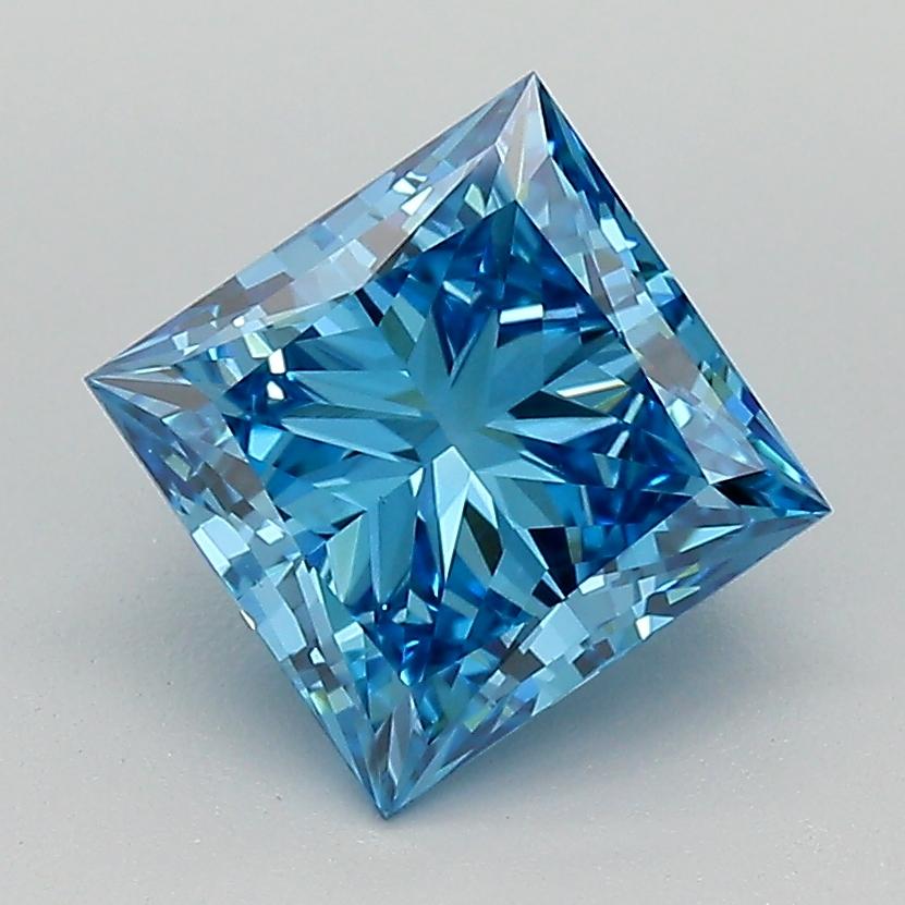 2.01 Ct. Fancy Vivid Blue Princess Lab Grown Diamond