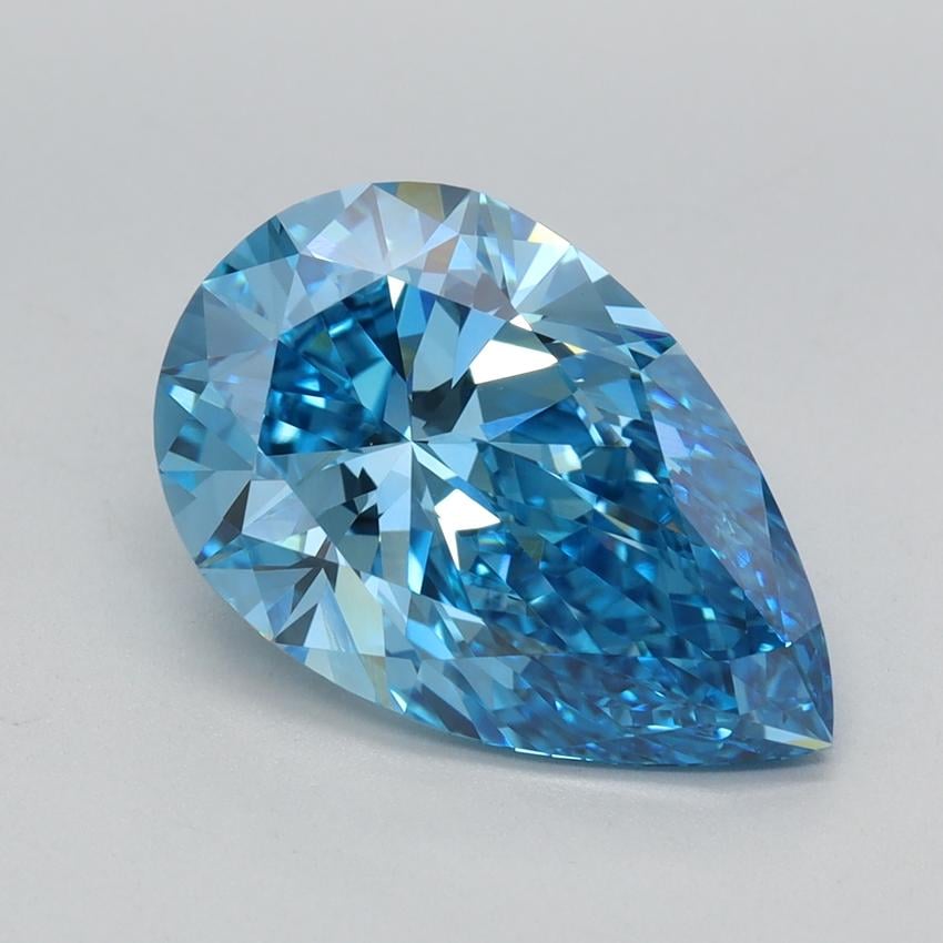 3.03 Ct. Fancy Vivid Blue Pear Lab Grown Diamond