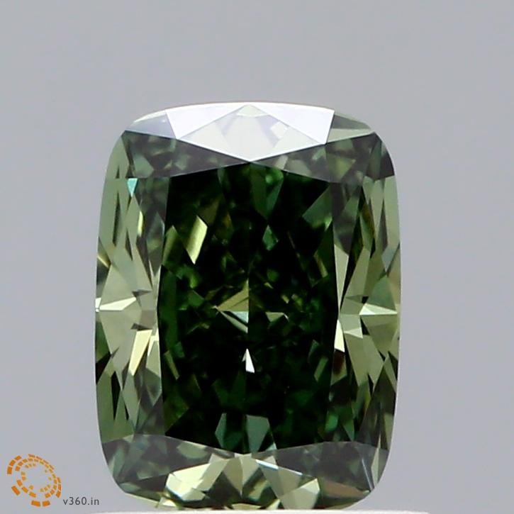 1.02 Ct. Fancy Deep Green Cushion Lab Grown Diamond
