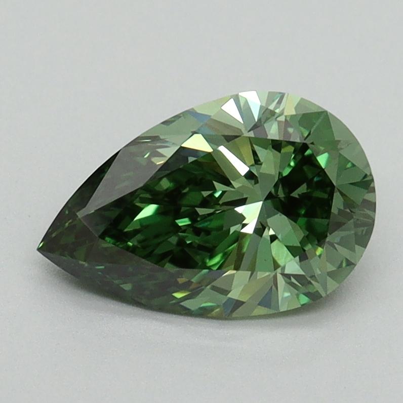 1.17 Ct. Fancy Vivid Green Pear Lab Grown Diamond