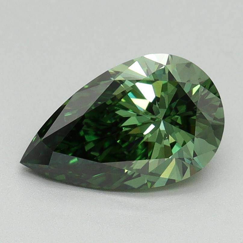 1.15 Ct. Fancy Vivid Green Pear Lab Grown Diamond