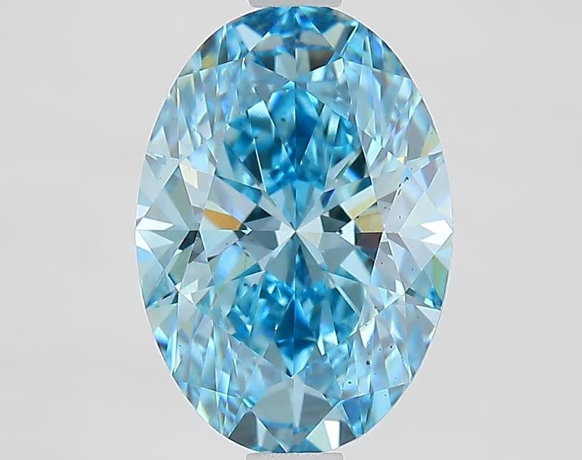 2.21 Ct. Fancy Vivid Blue Oval Lab Grown Diamond