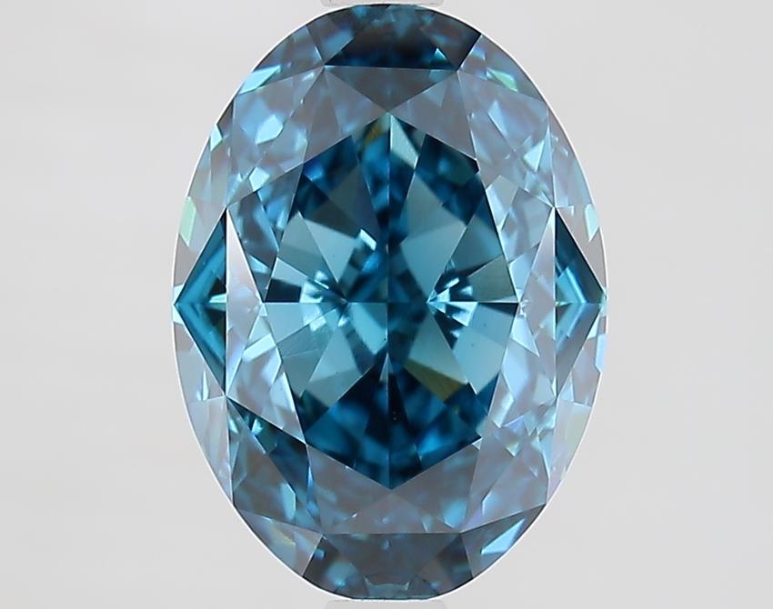 3.06 Ct. Fancy Vivid Blue Oval Lab Grown Diamond