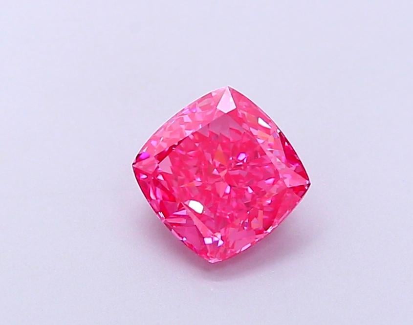1.04 Ct. Fancy Vivid Pink Cushion Lab Grown Diamond