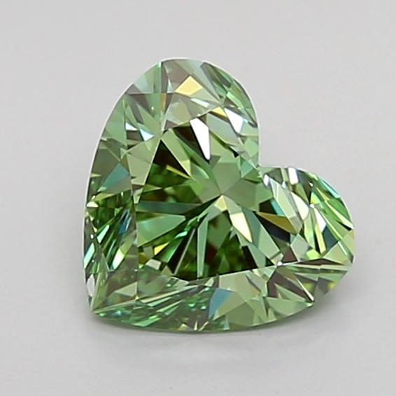 1.00 Ct. Fancy Vivid Green Heart Lab Grown Diamond