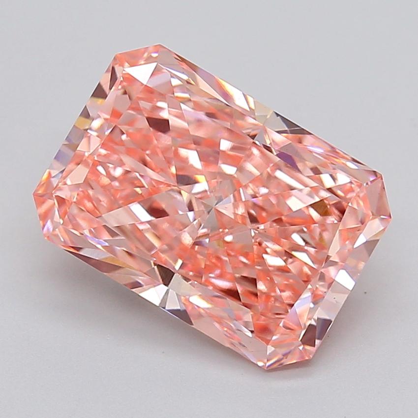 6.11 Ct. Fancy Vivid  Pink Radiant Lab Grown Diamond