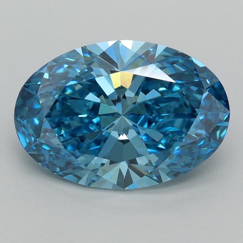2.93 Ct. Fancy Vivid  Blue Oval Lab Grown Diamond