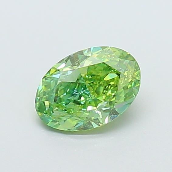 1.00 Ct. Fancy Vivid Green Oval Lab Grown Diamond