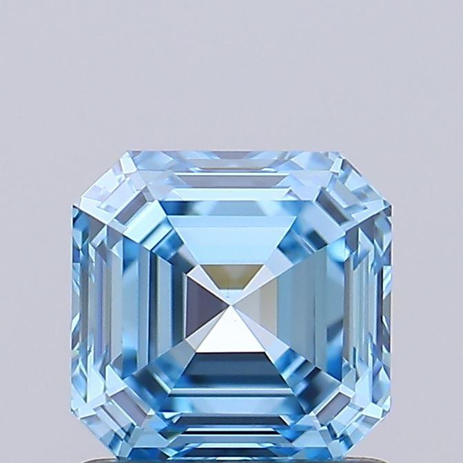 1.01 Ct. Fancy Vivid Blue Asscher Lab Grown Diamond