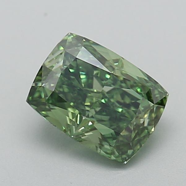 1.01 Ct. Fancy Vivid Green Cushion Lab Grown Diamond