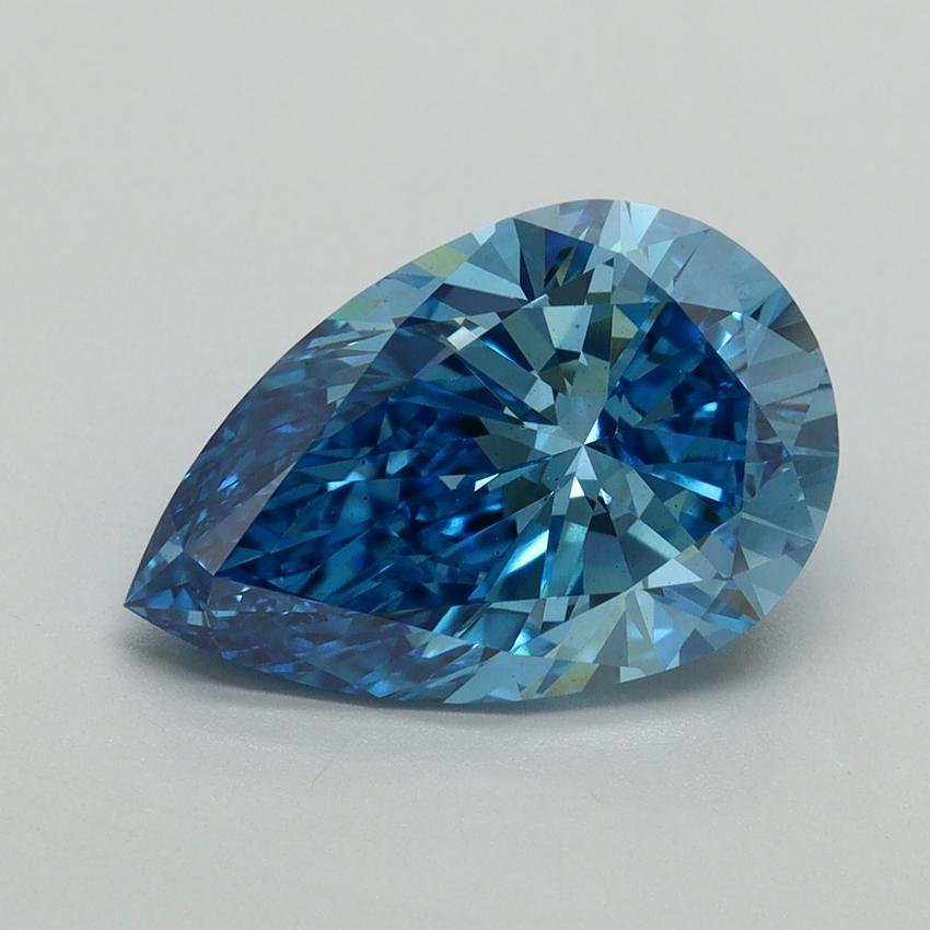 3.16 Ct. Fancy Vivid Blue Pear Lab Grown Diamond