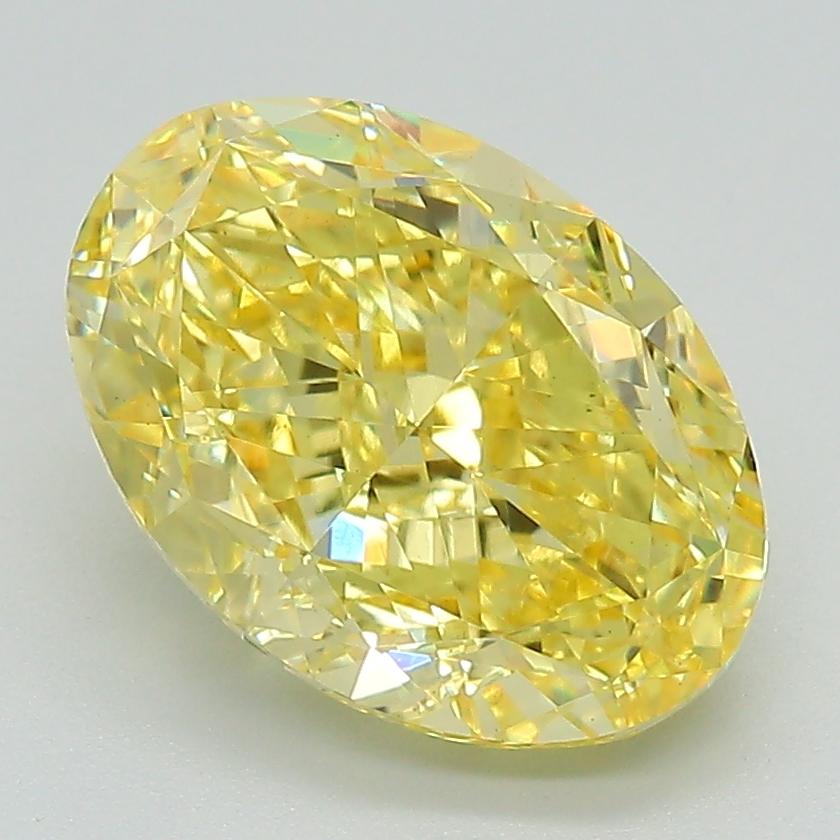 3.51 Ct. Fancy Intense Yellow Oval Lab Grown Diamond