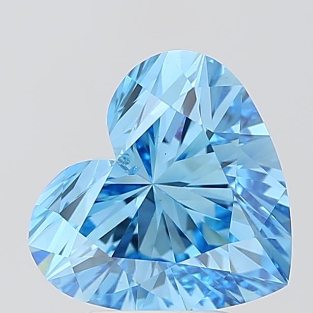 3.04 Ct. Fancy Vivid Blue Heart Lab Grown Diamond