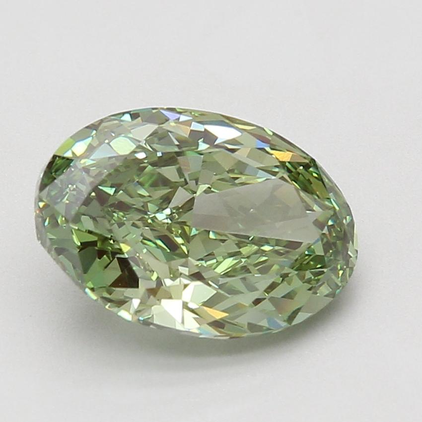 4.03 Ct. Fancy Vivid Green Oval Lab Grown Diamond