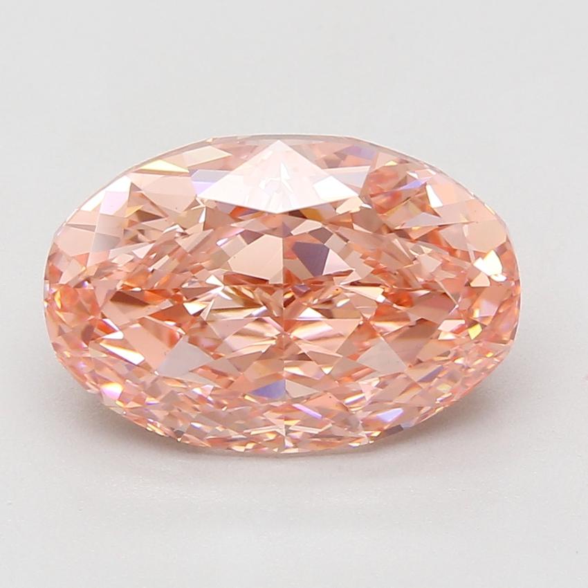 7.01 Ct. Fancy Vivid Pink Oval Lab Grown Diamond