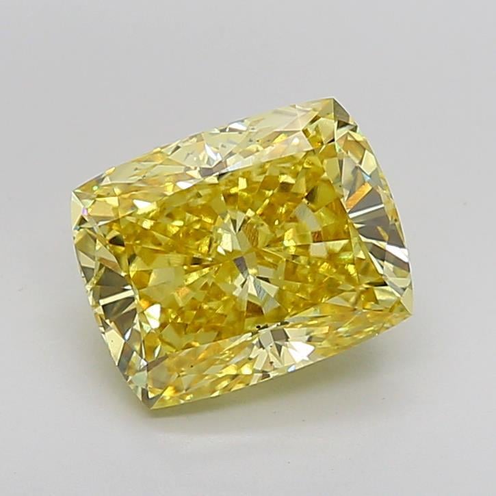 5.04 Ct. Fancy Intense Yellow Cushion Lab Grown Diamond