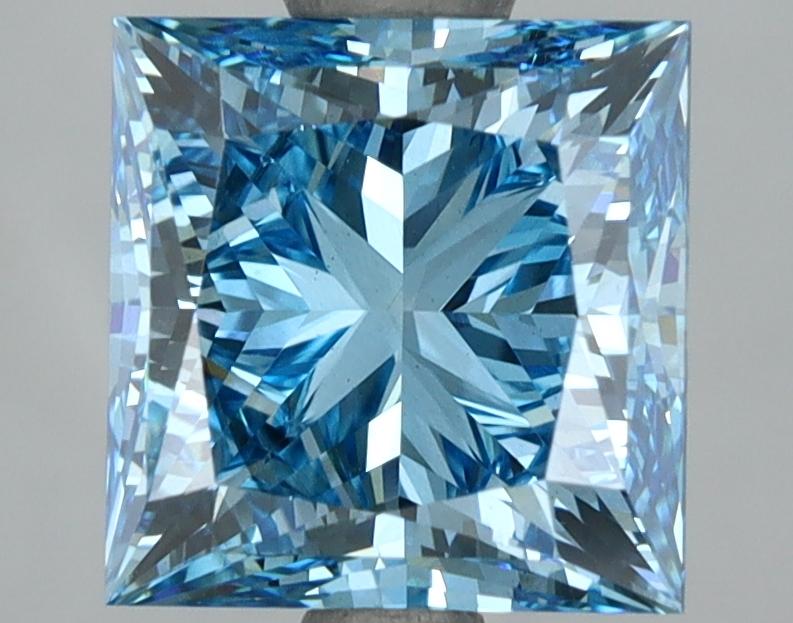3.51 Ct. Fancy Vivid  Blue Princess Lab Grown Diamond